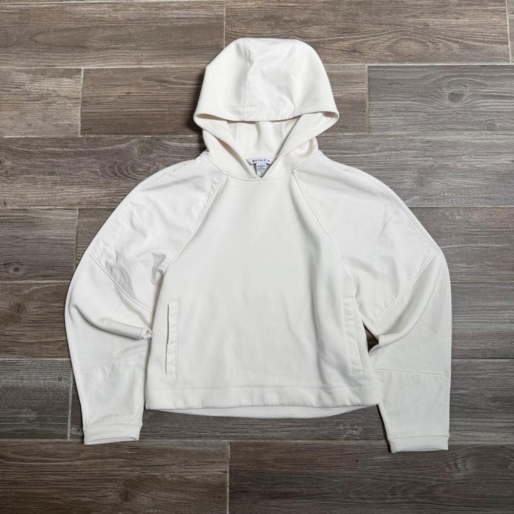 Athleta white cropped hoodie size S